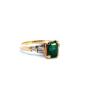 Image 2 : 18K Yellow Gold, 1.33ct Emerald and Diamond Ring 