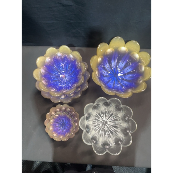 4 Waltherglas Pressed Glass Bowls, Germany