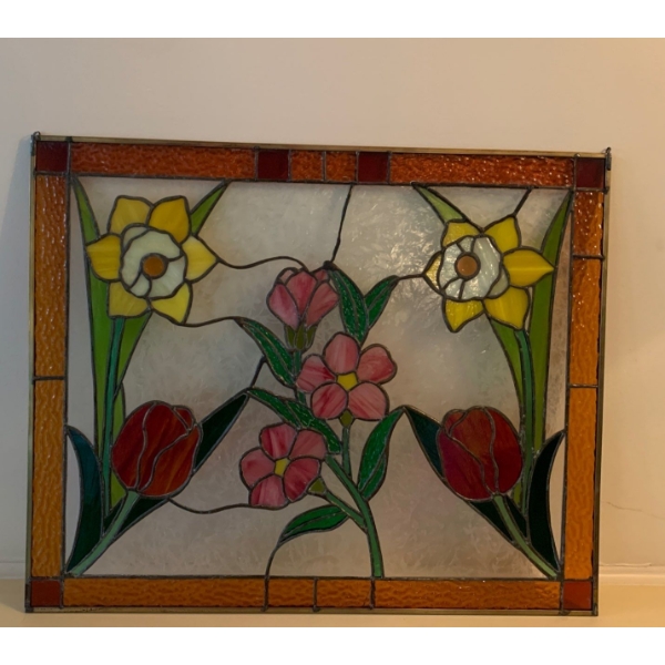 Stained Glass Window 22x23 Floral