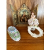 Image 1 : Assortment Of Antique Smalls - Porcelain Hand Painted Dresden Religious Art & more