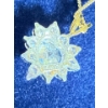 Image 2 : Yellow Gold 14K Stamped Pendant & Chain, Clear Stones, Weighs 3.00g 