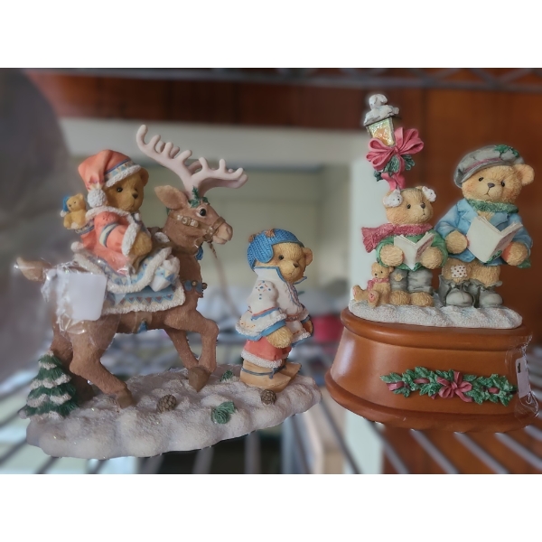 Cherished Teddies- Sven/ Liv, First Noel Music Box- Tallest: 7 T