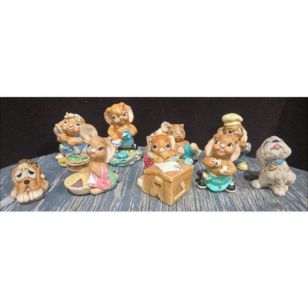 9 Pendelfin Hand Painted Stone Craft Collectibles Including Event Piece, Pieface, Cheeky & More