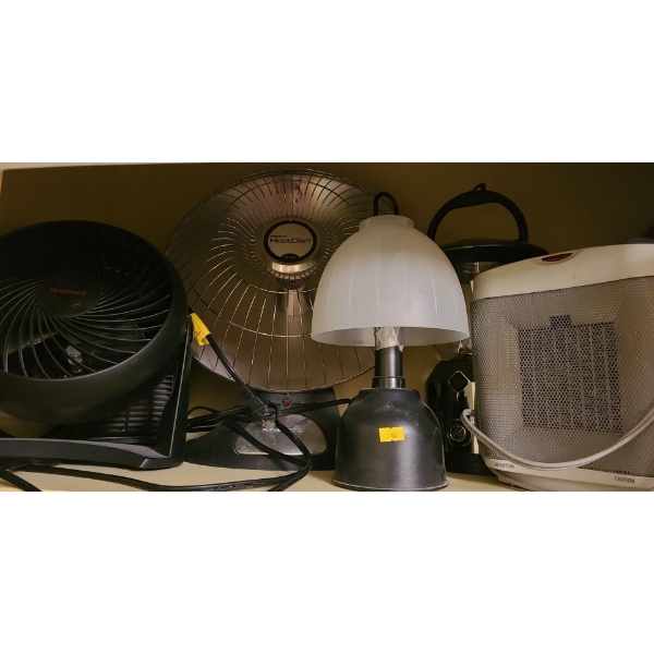Honeywell Fan, Likewise Heater 043-5877-2, Lanterns (One by GE), Presto Heat Dish, Holmes Heater