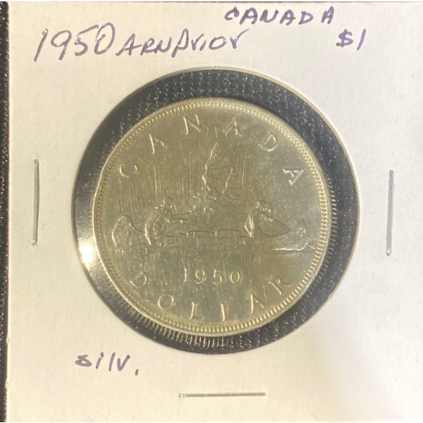 1950 Canadian Dollar 80% Silver 23.33 Grams 
