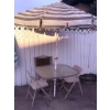 Image 3 : Outdoor Patio Set with Umbrella, Glass Table, and Folding Chairs