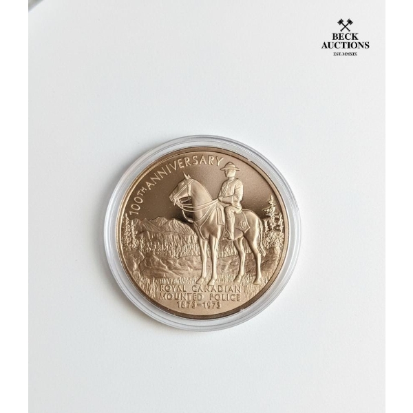 Bronze Proof 1973 Royal Canadian Mounted Police (RCMP) 100th Anniversary.