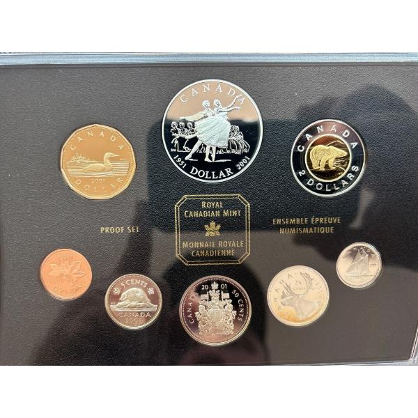 2001 Royal Canadian mint proof set 56.955 g .925 silver