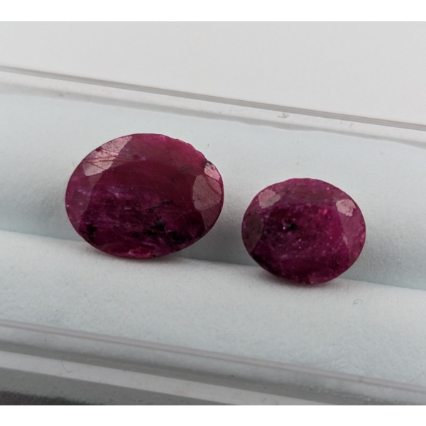 $9,540 Appraisal - 6.36 ct Cert. Ruby Gemstone Pair