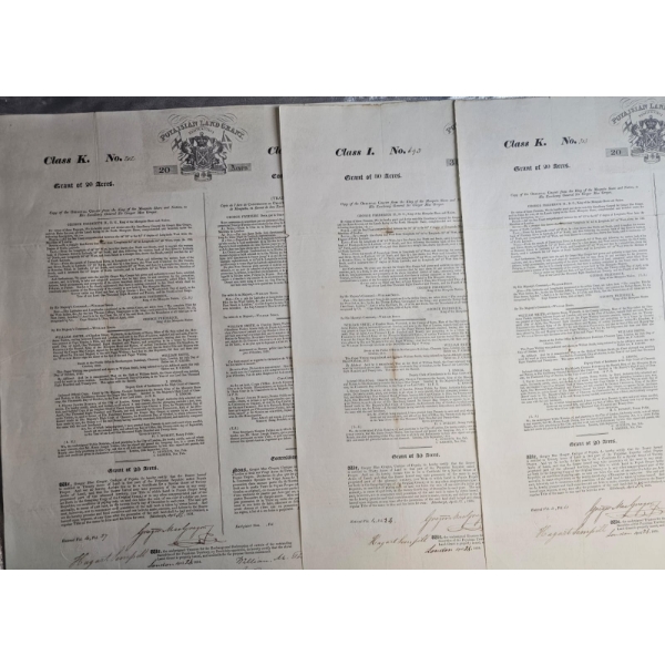 Documents Shown Are Poyaisian Land Grants From The Early 1820s.