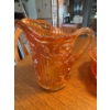 Image 4 : Vintage Imperial Carnival Glass Marigold Luster Rose Tall Pitcher Northwood Grape and Cable Marigold