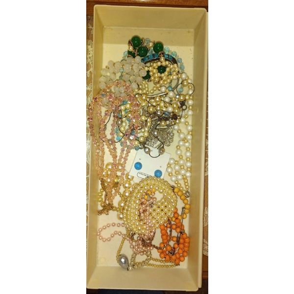 Assortment of  Bracelets, Earrings, Necklaces  Box of Costume Vintage Jewelry & Accessories