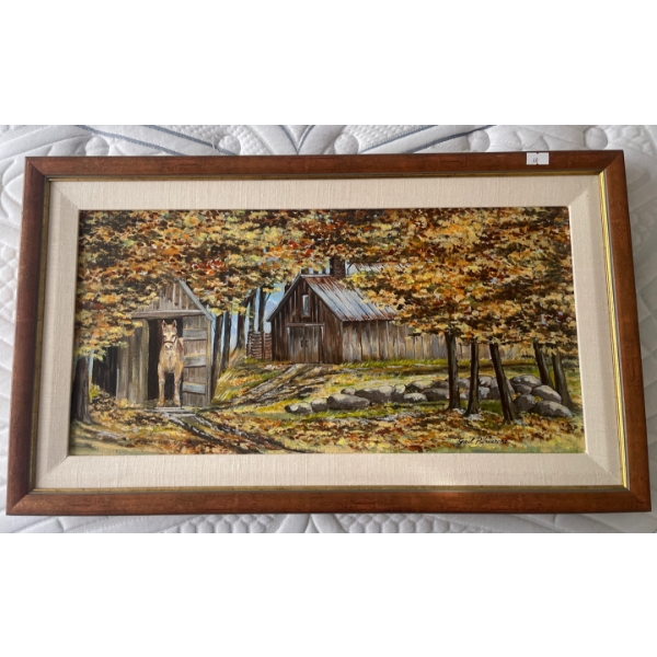 Gail Patriarche Oil On Canvass - Barn 24 x 14