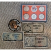 Image 1 : First Set Of Commonwealth 1978 Commemorative Medals Canadian Copper & Foreign Bank Notes