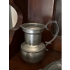 Image 5 : Pewter Collection - Antique I. Vickers Pewter Warming Plate, Pitcher, Pewter Chicken, Napkin Holders