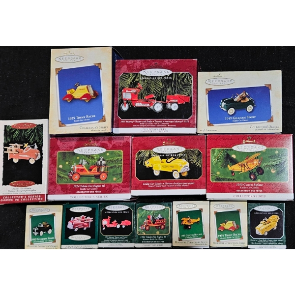 Hallmark Keepsake Kiddie Car Classics Ornaments and Miniature Series Set
