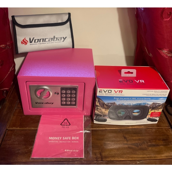 Voncabay Money Safe Box w/  Virtual Reality Head Set EVO VR mo.HS_15241
