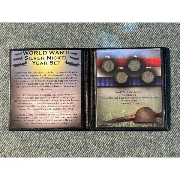 World War ll Silver Nickle Year Set