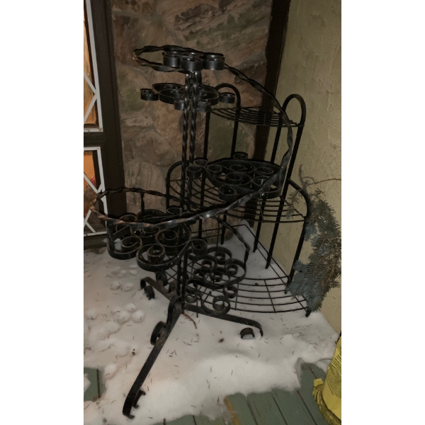 2 Decorative Multi Pot Plant Stands - Corner & Spiral