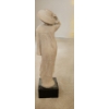 Image 2 : Austin Production Plaster Resin Statue of Woman Wearing Hat 6 W, 5 D, 24 T (Including Base)