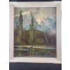 Image 1 : Mountainous Landscape Oil Painting by Rudolf Anton Messner (23.5" x 27"  Inches Before Frame)