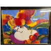 Image 3 : Peter Max Original Acrylic on lithograph signed in the upper right Flower blossom lady