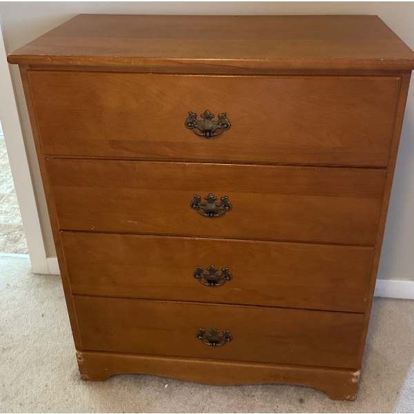 Vintage Oak 4 Drawer Dressing Table 26x16x31