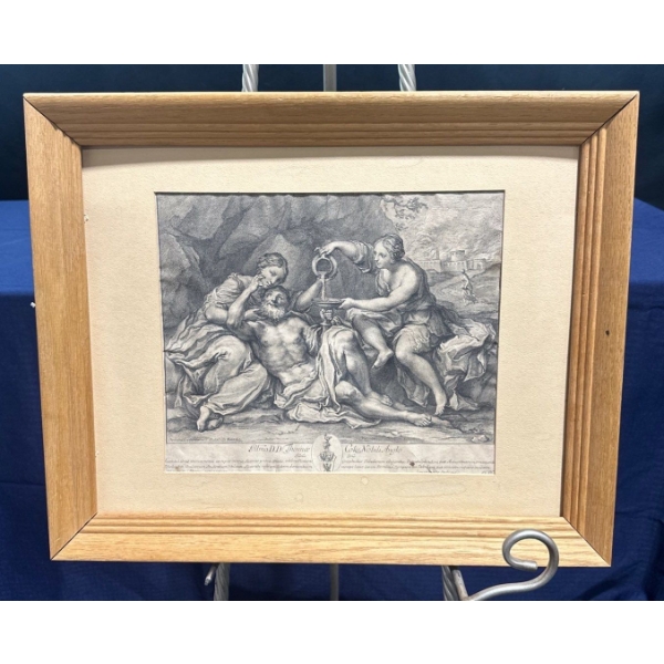 Jakob Frey the elder "Lot and His Daughters" Print 12.5Wx9.5H