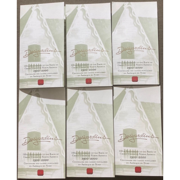 2000 Desjardins History of Credit Unions Coins 92.5% Silver 2.4 Grams