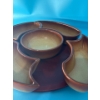 Image 3 : Lovely Vintage Ombre Pottery Lazy Susan w/ Matching Pottery  Divided  Serving Platter (9Pcs Total) 