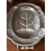 Image 6 : Pewter Collection - Antique I. Vickers Pewter Warming Plate, Pitcher, Pewter Chicken, Napkin Holders