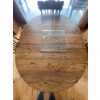 Image 8 : Antique Claw Foot Tiger Oak Table 44x54x31 w/ Leaf Hand Carved 4 Spindle Chairs 