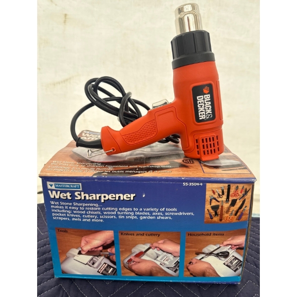 MASTERCRAFT Wet Sharpener In Box w/ Black & Decker Heat Gun 