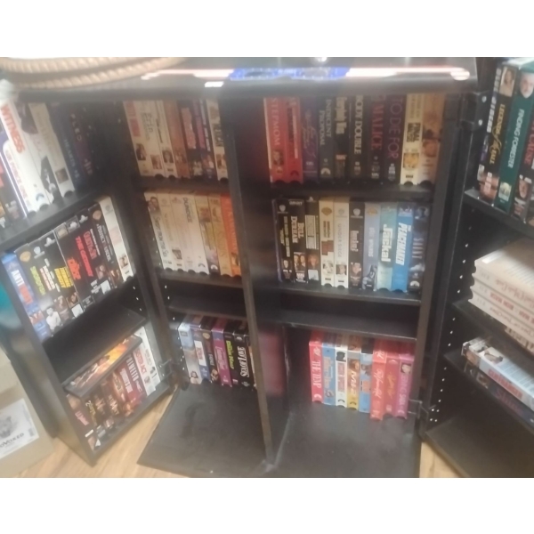 VHS Cassette Storage Cabinet 26x20x35 & Dozens of Premium Flicks Series & More