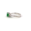 Image 2 : 18KW Emerald(1.12CT) & Diamond(6=0.27CTW FG-VS) Ring SZ 7, 4.28grams