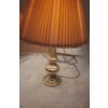 Image 3 : Brass-Look Lamps w/ Pleated Shades 30 T to Top of Shade