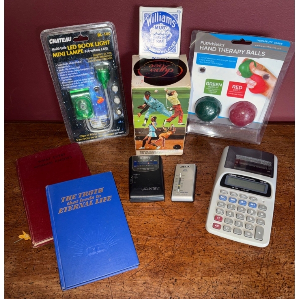 Glove Box Goodies - Therapy Balls SONY Walkman LED Book Light The Truth Of Internal Life 