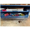 Image 2 : Selection of WISS snips along with a blue sliding toolbox, hammers heavy duty, REED pipe wrench 
