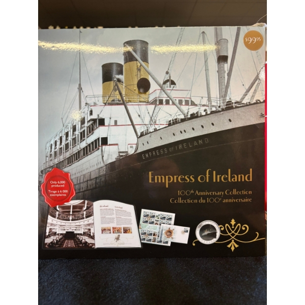  2014 50c Empress of Ireland Coin, Full-Colour Book, Stamp and Postcard Commemorative Set Sealed 

F
