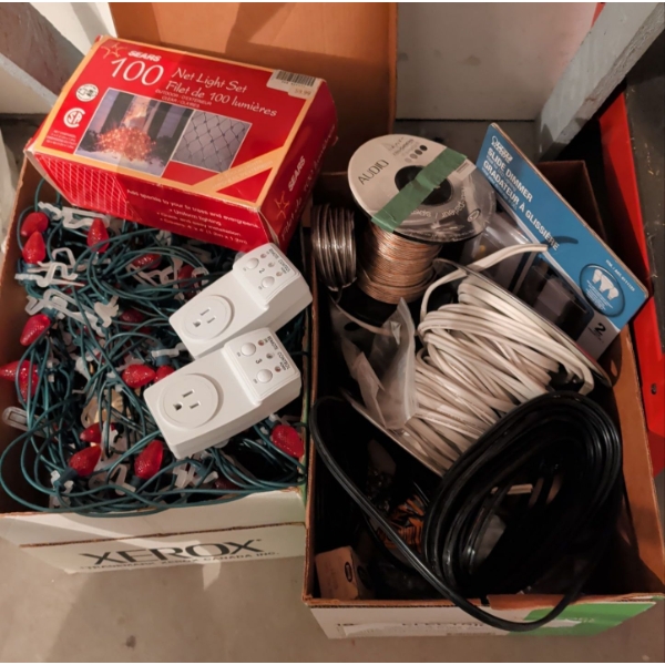 Assorted Electrical Components Cable Dimmer Switches Plug & Switch Plates & More