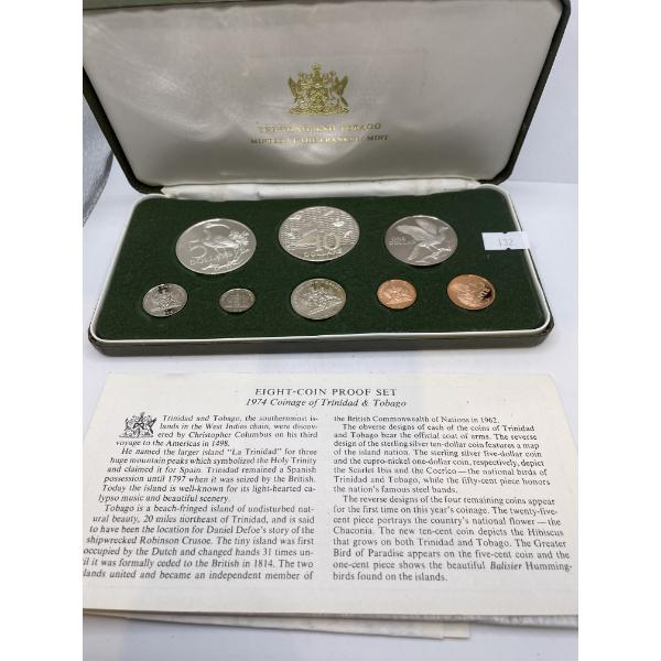 1974 Trinidad And Tobago Coin Set- Large 925 Coins