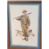 Image 2 : Soldier w/ Rifle, Artist: Volstad, 16 x 22 Print Framed Under Glass
