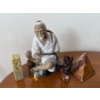 Image 1 : Oriental Decor - Stoneware (26) Fisherman (7T), Asian Stone Name Stamps (2), Green Onyx  Pyramid