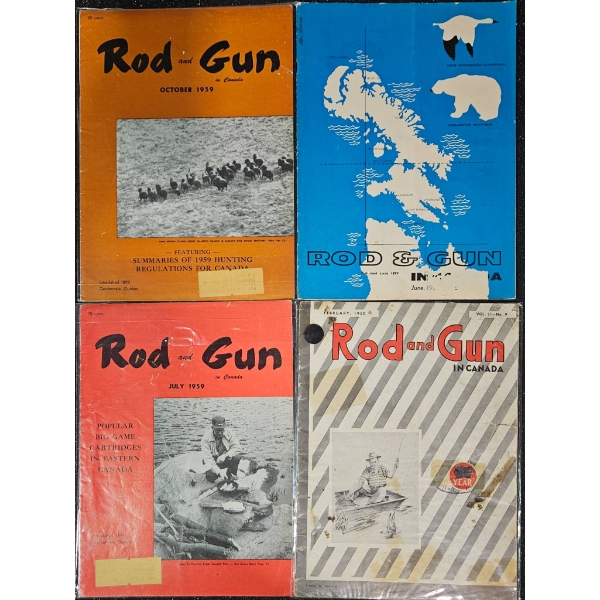 Four Rod and Gun Magazines from the 1930s and 1950s
