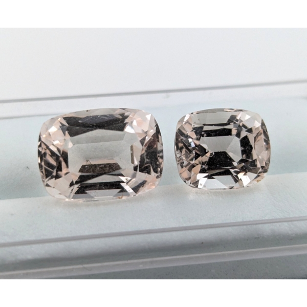 $7,305 Appraisal - 9.74 ct Cert. Morganite Gemstone Pair