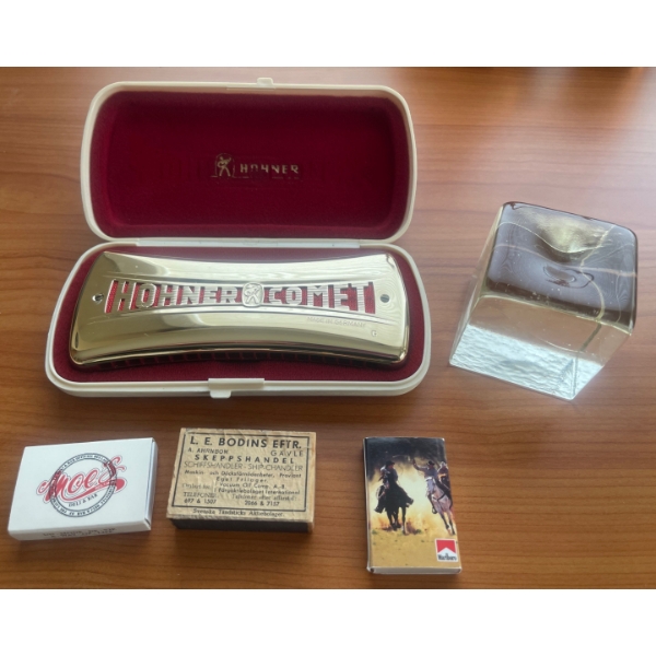 HOHNER-COMET Double Sided Harmonica 7x4 w/ Assorted Vintage Smalls