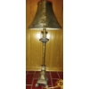 Image 2 : Boho Tall Wooden MCM Standing Lamp w/wicker Lampshade & Vintage Buffet Lamp w/Shade  Tallest is 62" 