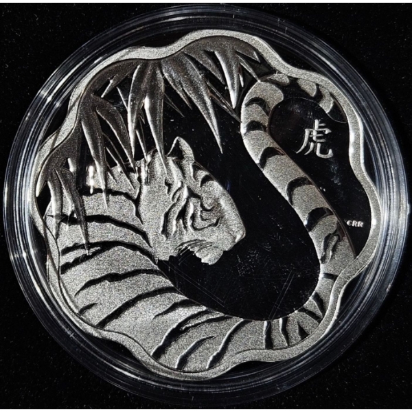 2010 $15 Lunar Lotus Year of the Tiger - 92.5% Sterling Silver Coin - #1