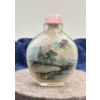  Landscape/Scene/Floral Snuff Bottle with Spoon  2.5H
