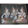 Image 3 : Framed Vintage Thai Mythological Art, On Silk -19 x 17